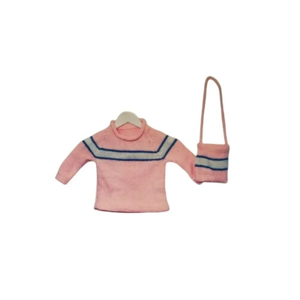 New 2004 Plymouth P424 Encore Worsted Child Striped Sweater Bag Knitting Pattern